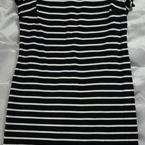 Old Navy Striped Black and White Bodycon Shirt Dress